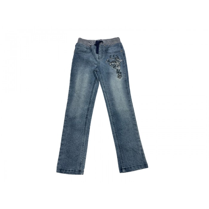 jeans fleuris / 6 ans