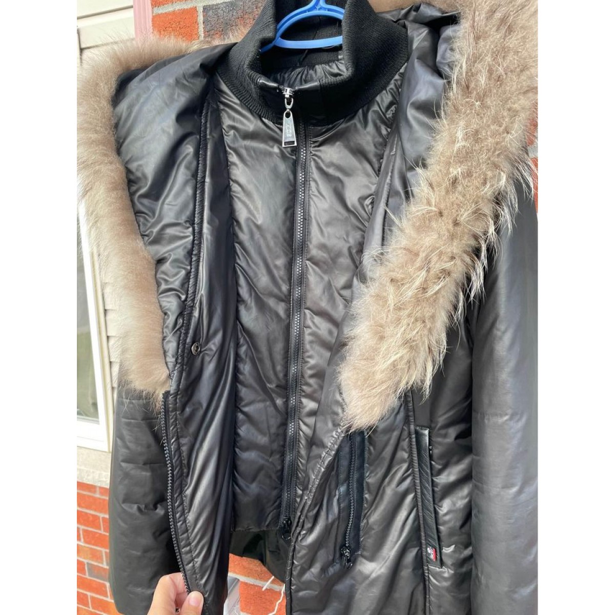 Manteau Hiver fourrure et cuire véritable / Medium femme