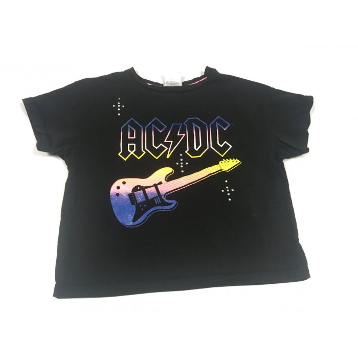 chandail crop top ACDC / 10-12 ans