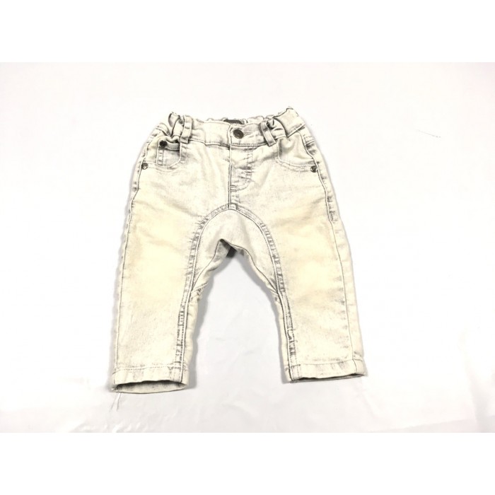 jeans skinny gris / 6 mois
