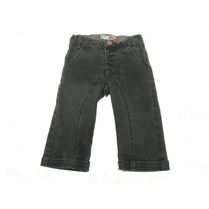 pantalon jeans noir / 9-12 mois